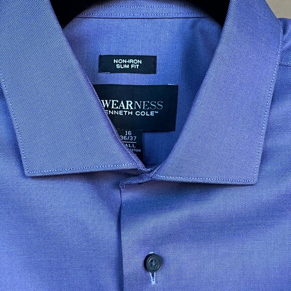 Kenneth Cole Other - Kenneth Cole Awearness Men's Dress Shirt - blue Size 16 Slim Fit